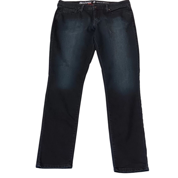 Levis Denizen Jeans Size 14 Totally Shaping Skinny Studded Black Straight Leg 90 - Picture 1 of 13
